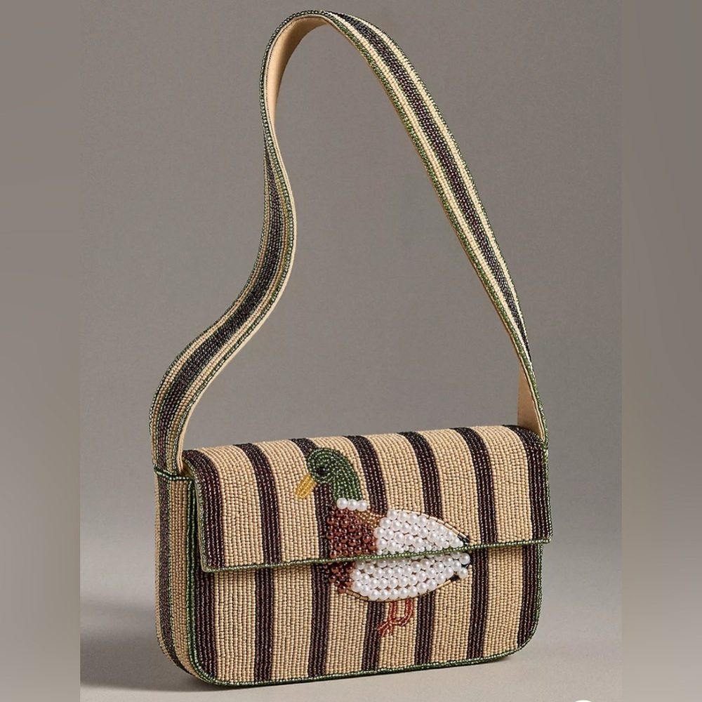 Beaded Shoulder Bag ft. Mallard Ducks